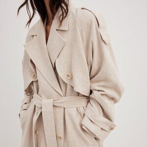 NWT Josephine HJ x Na-kd Linen Blend Trench Coat